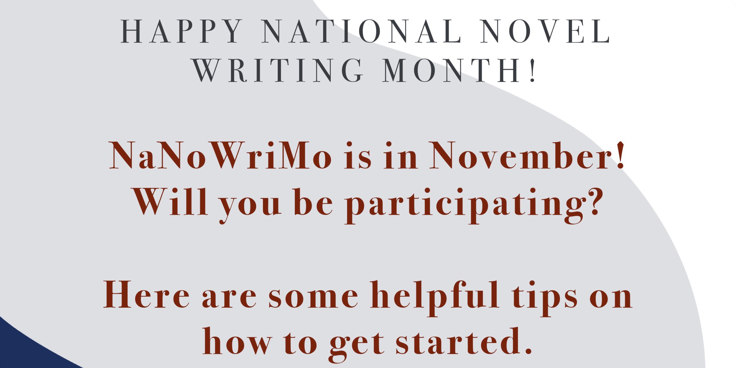 NaNoWriMo Blog Post (for website)